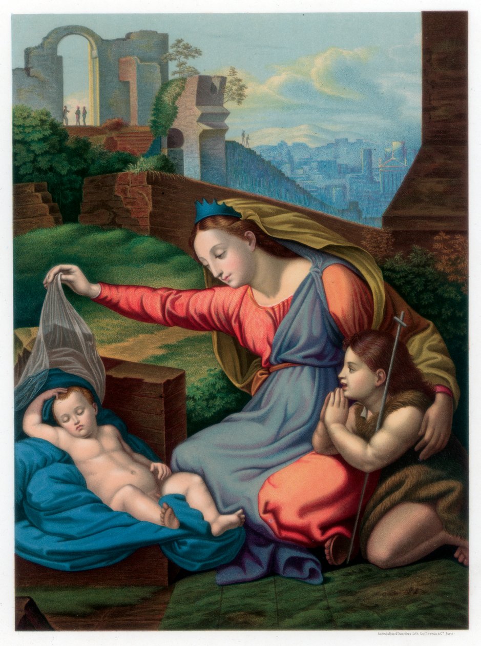 Mavi Diademli Madonna, 1510-1511 1870. by Franz Kellerhoven