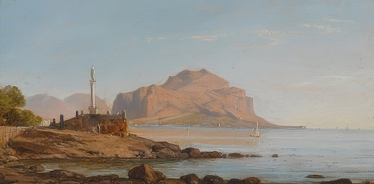 Monte Pellegrino manzaralı Palermo koyu. 1846 by Franz Ludwig Catel