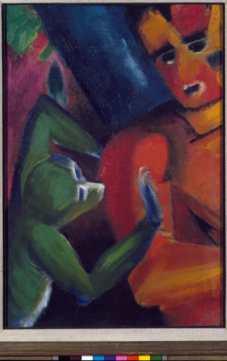 Bir Adam ve Küçük Bir Maymun by Franz Marc