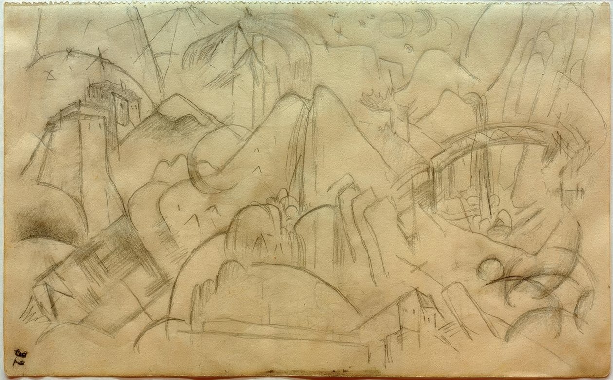 Köprülü dağ manzarası (Tirol) by Franz Marc