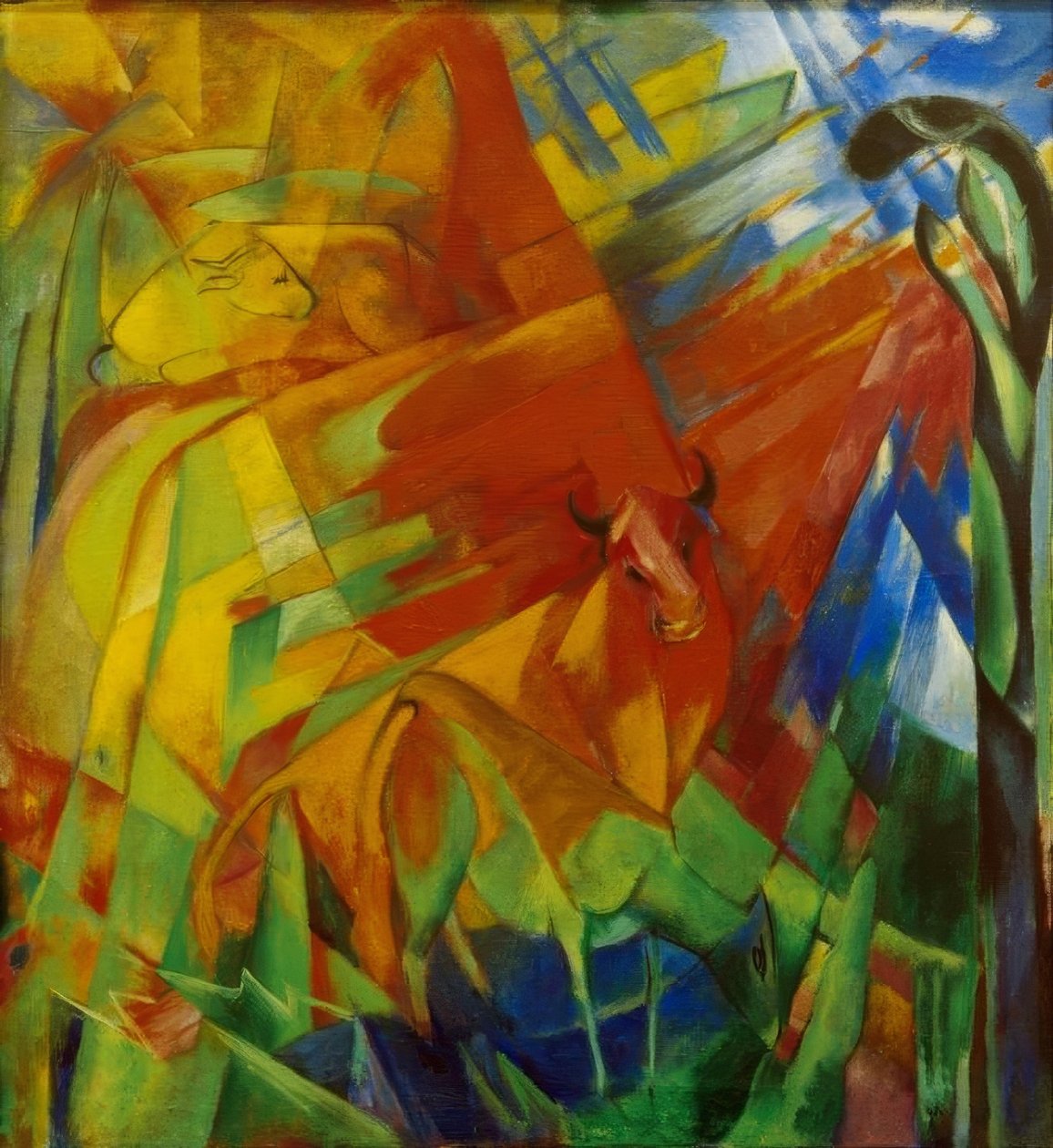 Sığır ile resim II by Franz Marc