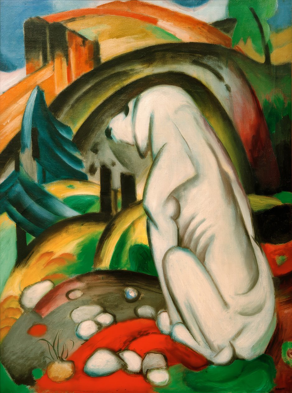 Beyaz köpek (dünyadan önce köpek) by Franz Marc