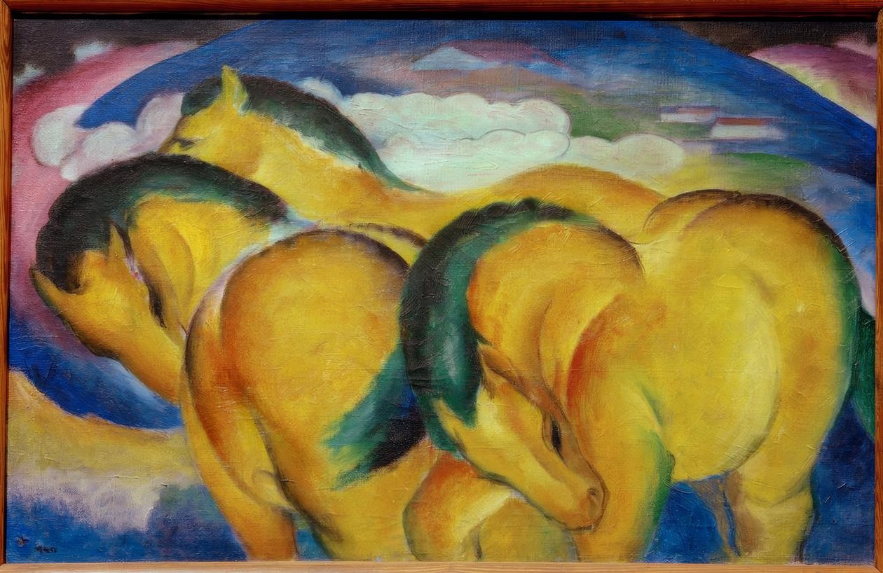 küçük sarı atlar by Franz Marc