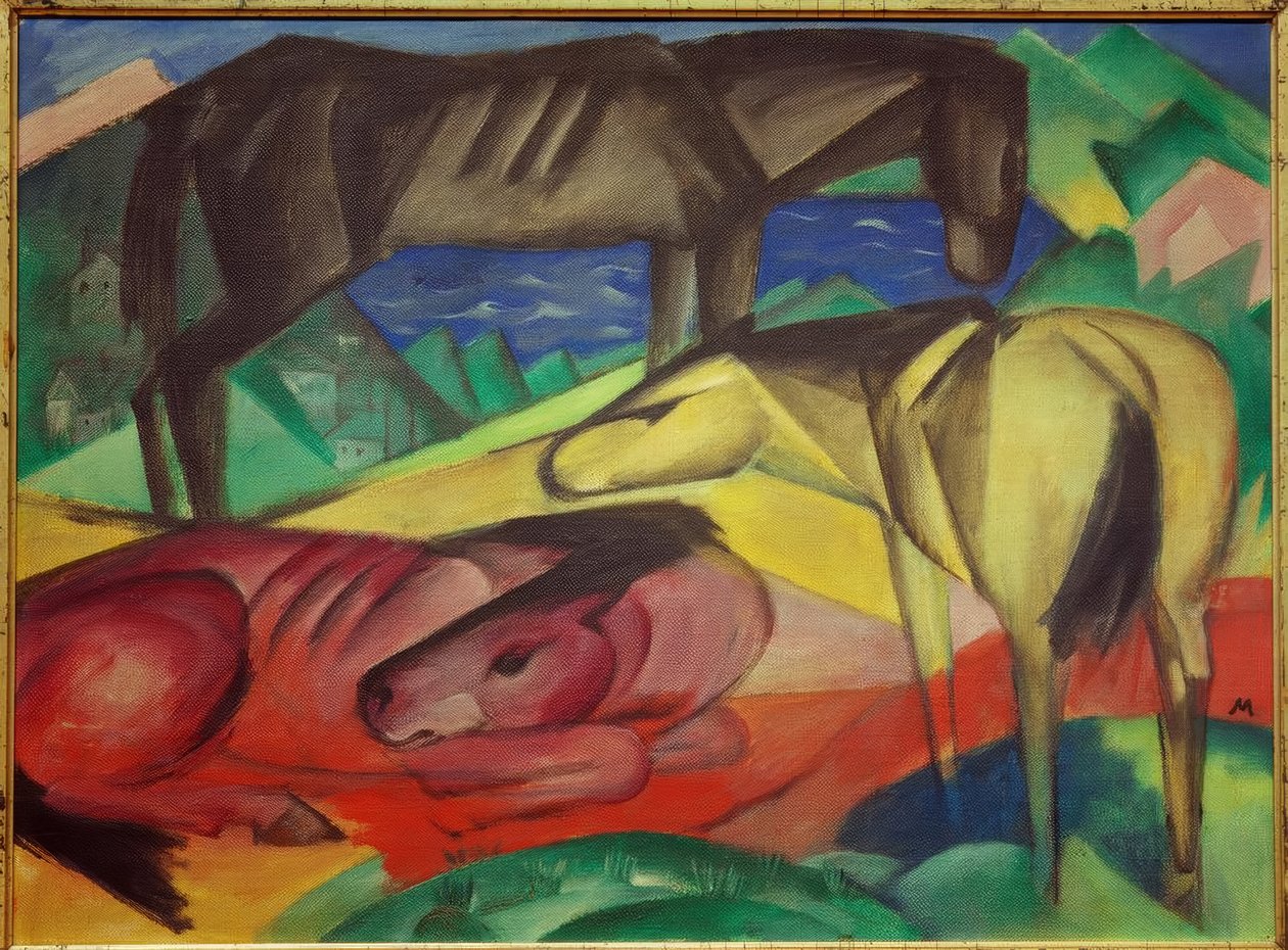 Üç at II by Franz Marc