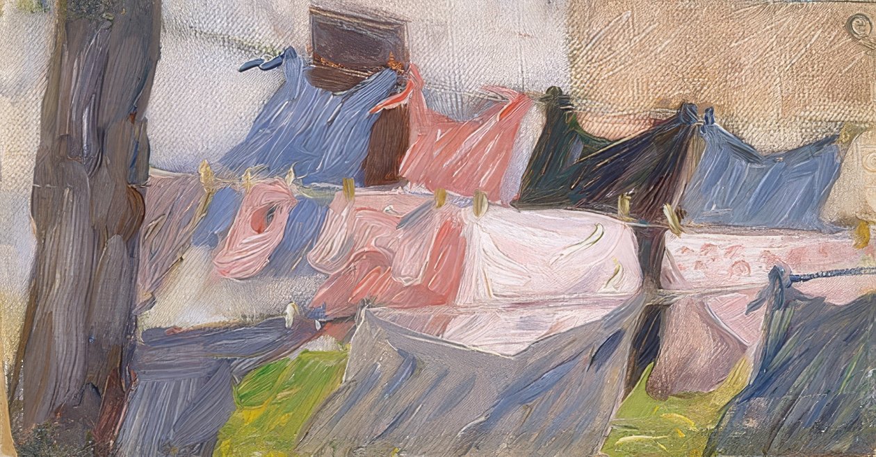 Rüzgarda çırpınan çamaşırlar by Franz Marc