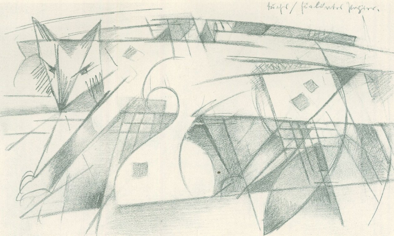 Tilki / renkli kağıt için by Franz Marc