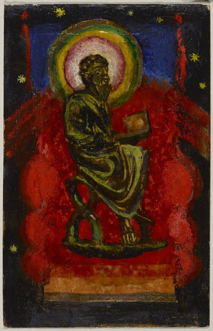 Almanca: Oturan aziz by Franz Marc