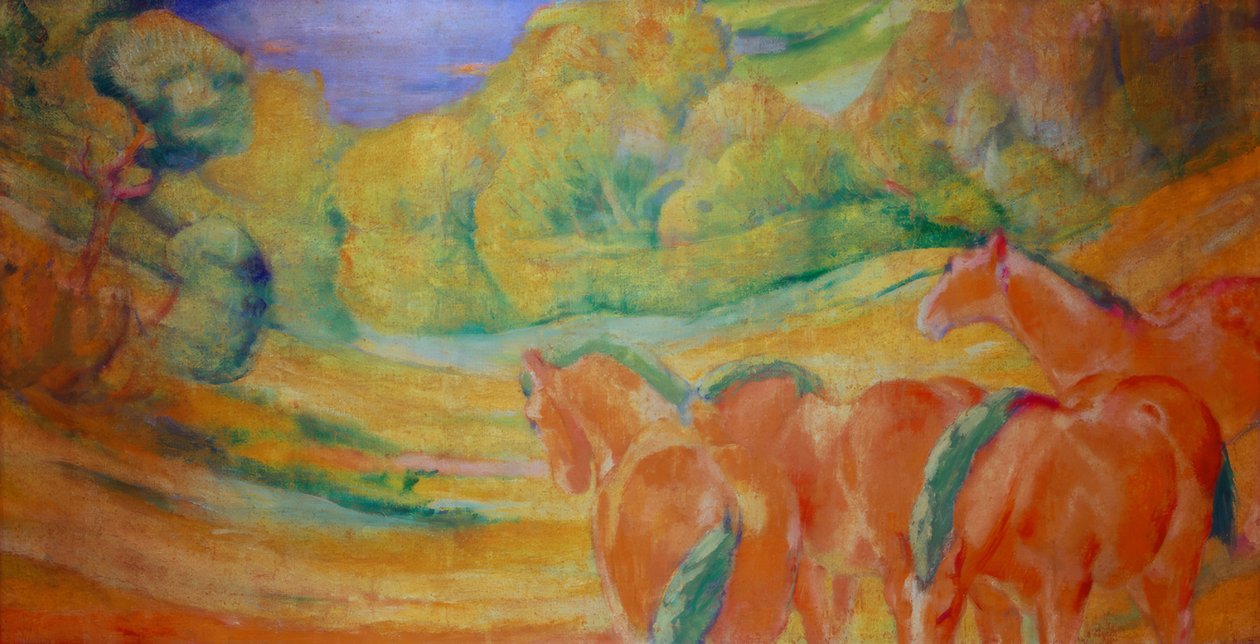 Büyük Manzara I (Kırmızı Atlı Manzara) by Franz Marc