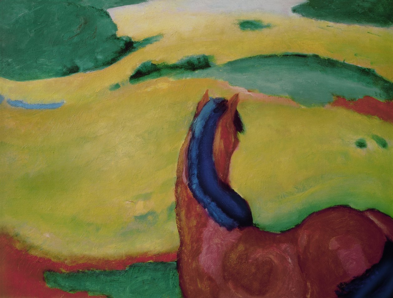 Manzaradaki at, 1910 by Franz Marc