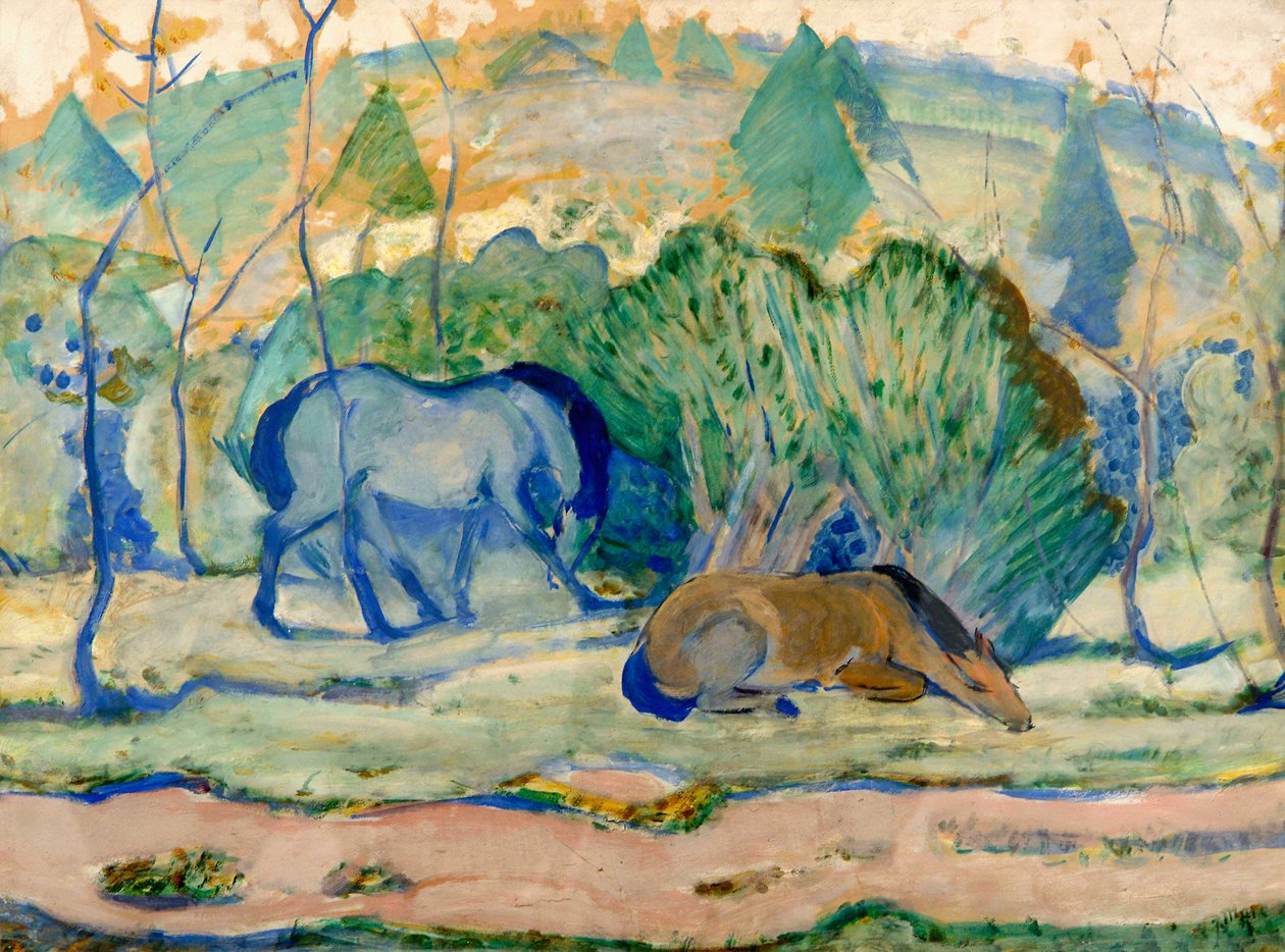 Bir Manzarada Mera Atları by Franz Marc