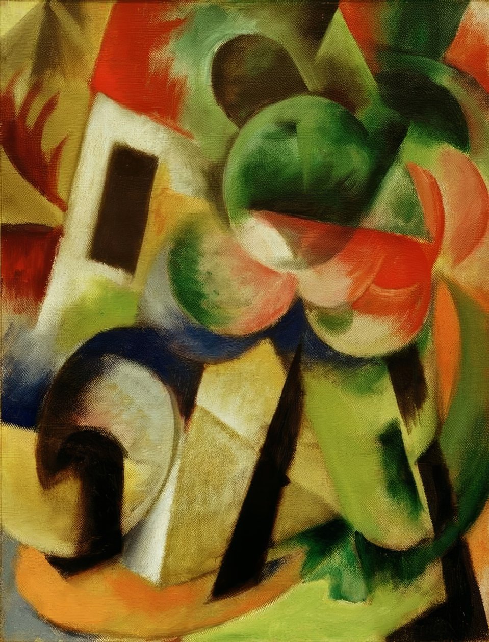 Küçük kompozisyon II (ağaçlı ev) by Franz Marc