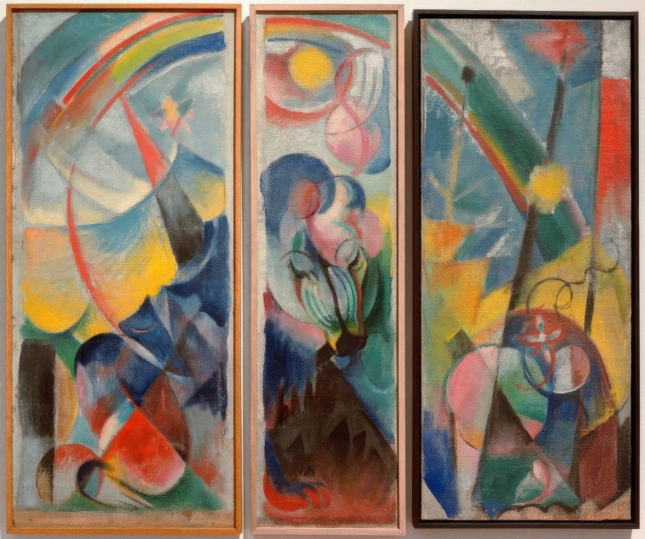 Gökkuşağıyla manzara / Gökkuşağıyla manzara (efsanevi hayvan) by Franz Marc