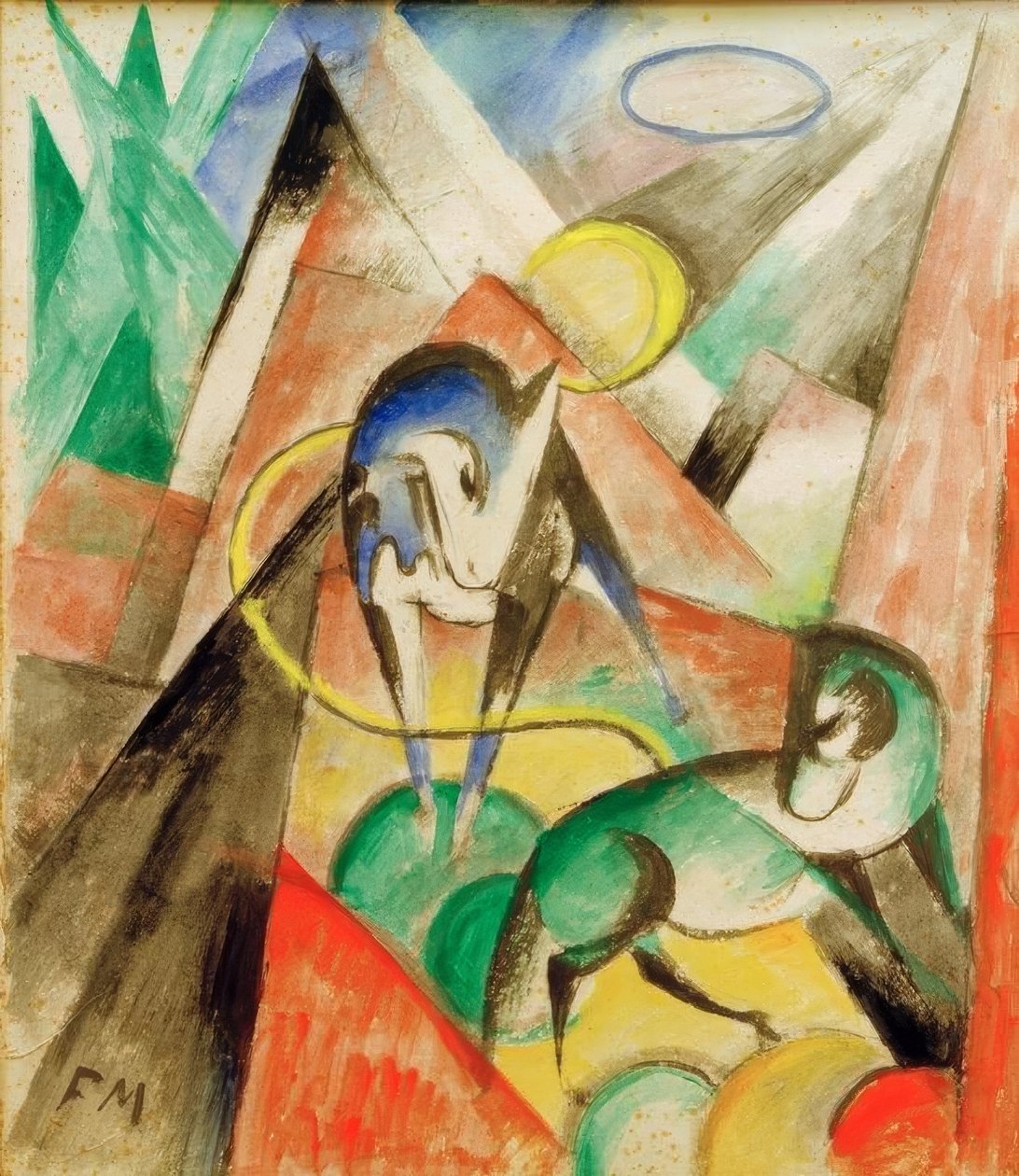 İki atlı manzara by Franz Marc