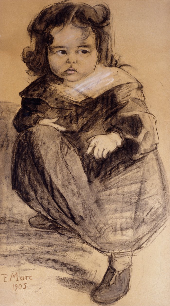 Beyaz Yakalı Küçük Kız, 1905 by Franz Marc