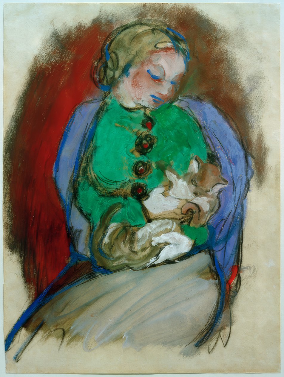 kedi ile kız by Franz Marc