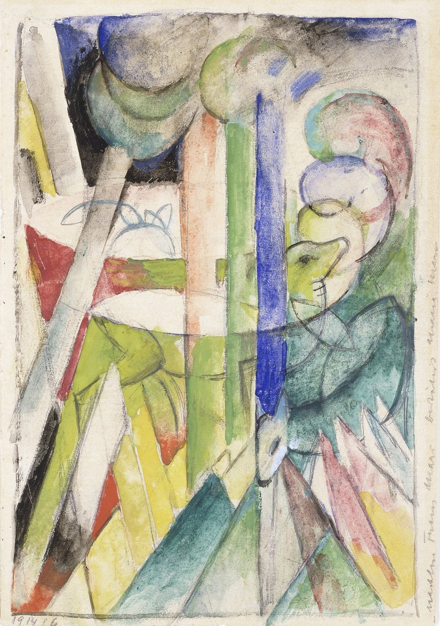 Dağ keçisi; Bergziegen, 1914 by Franz Marc