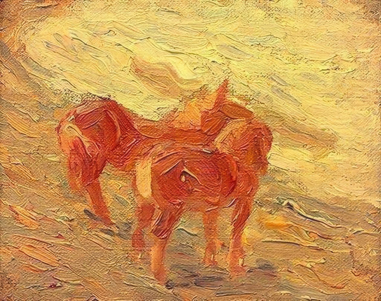 deniz kenarındaki atlar by Franz Marc