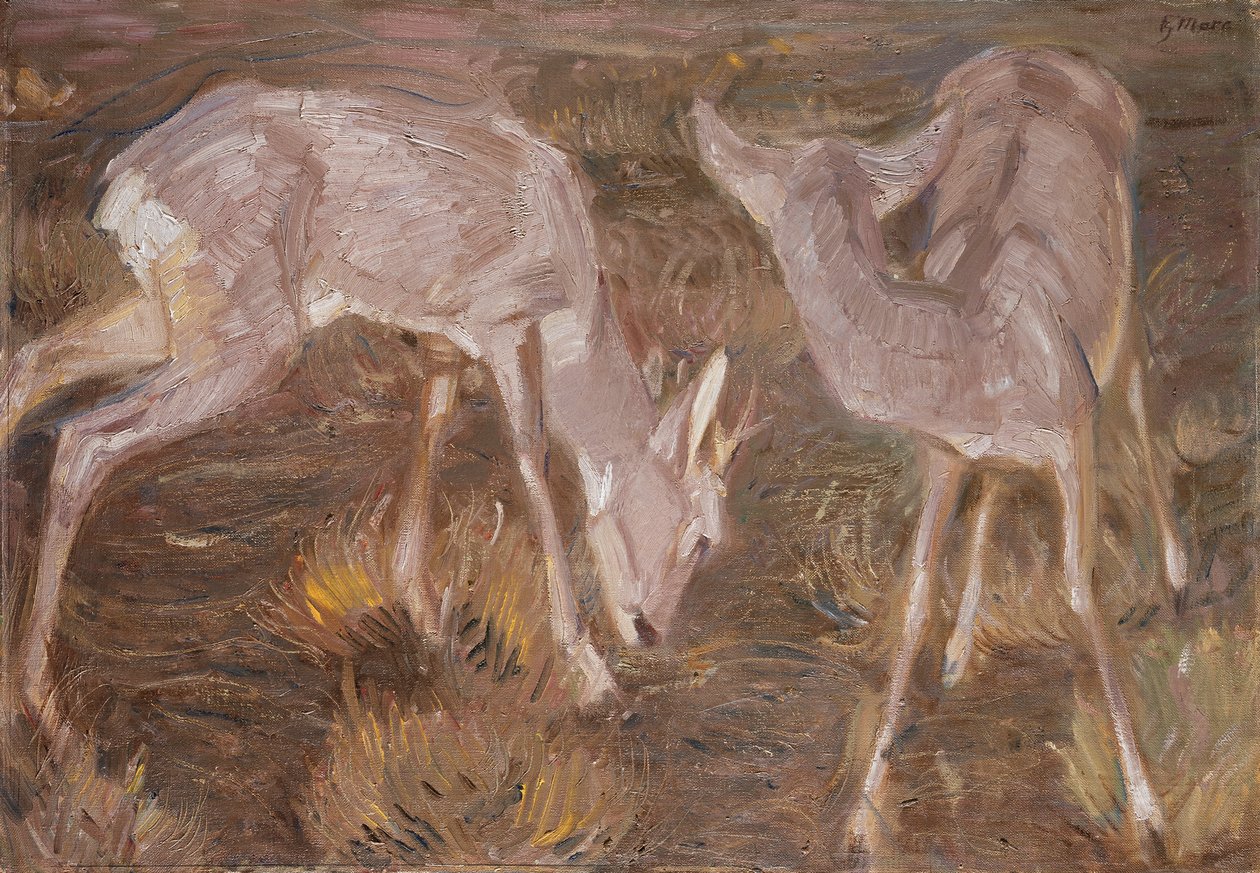 alacakaranlıkta geyik by Franz Marc