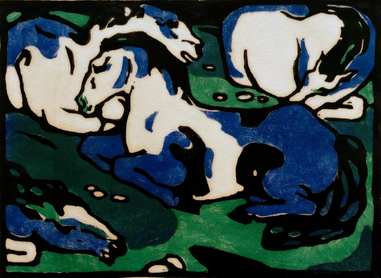 Dinlenme atları by Franz Marc