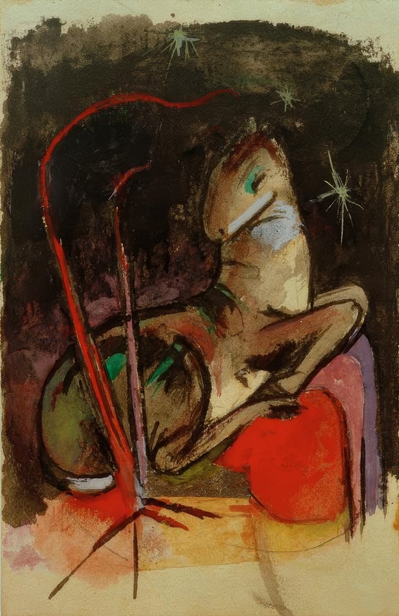 Dinlenme hayvanı by Franz Marc