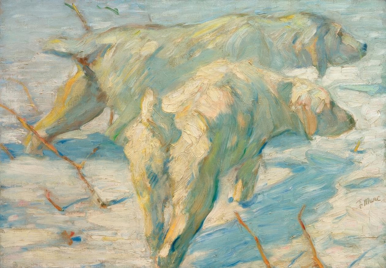 Sibirya Çobanları (Karda Sibirya Köpekleri) by Franz Marc