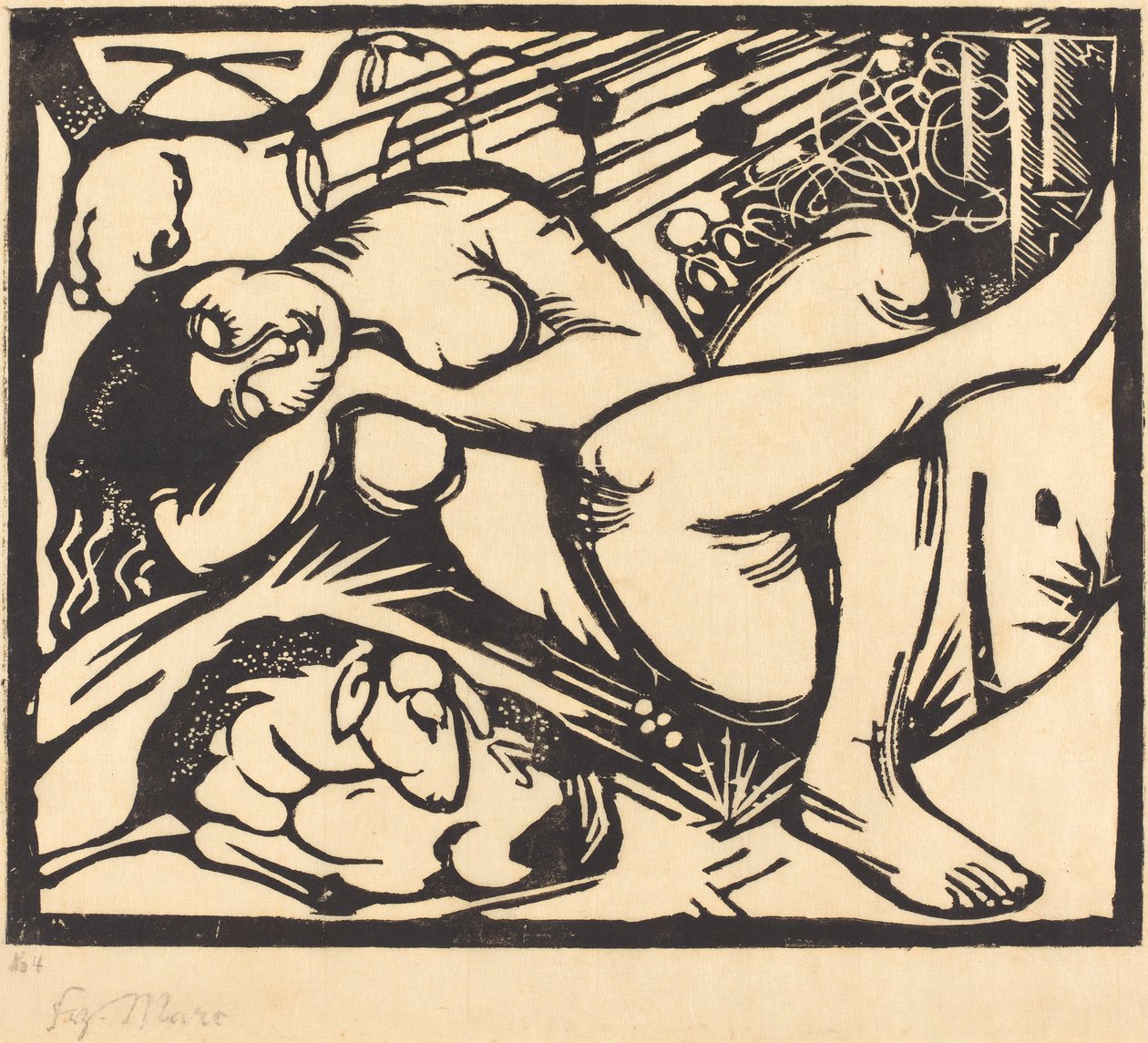 Uyuyan Çoban (Schlafende Hirtin), 1912 by Franz Marc