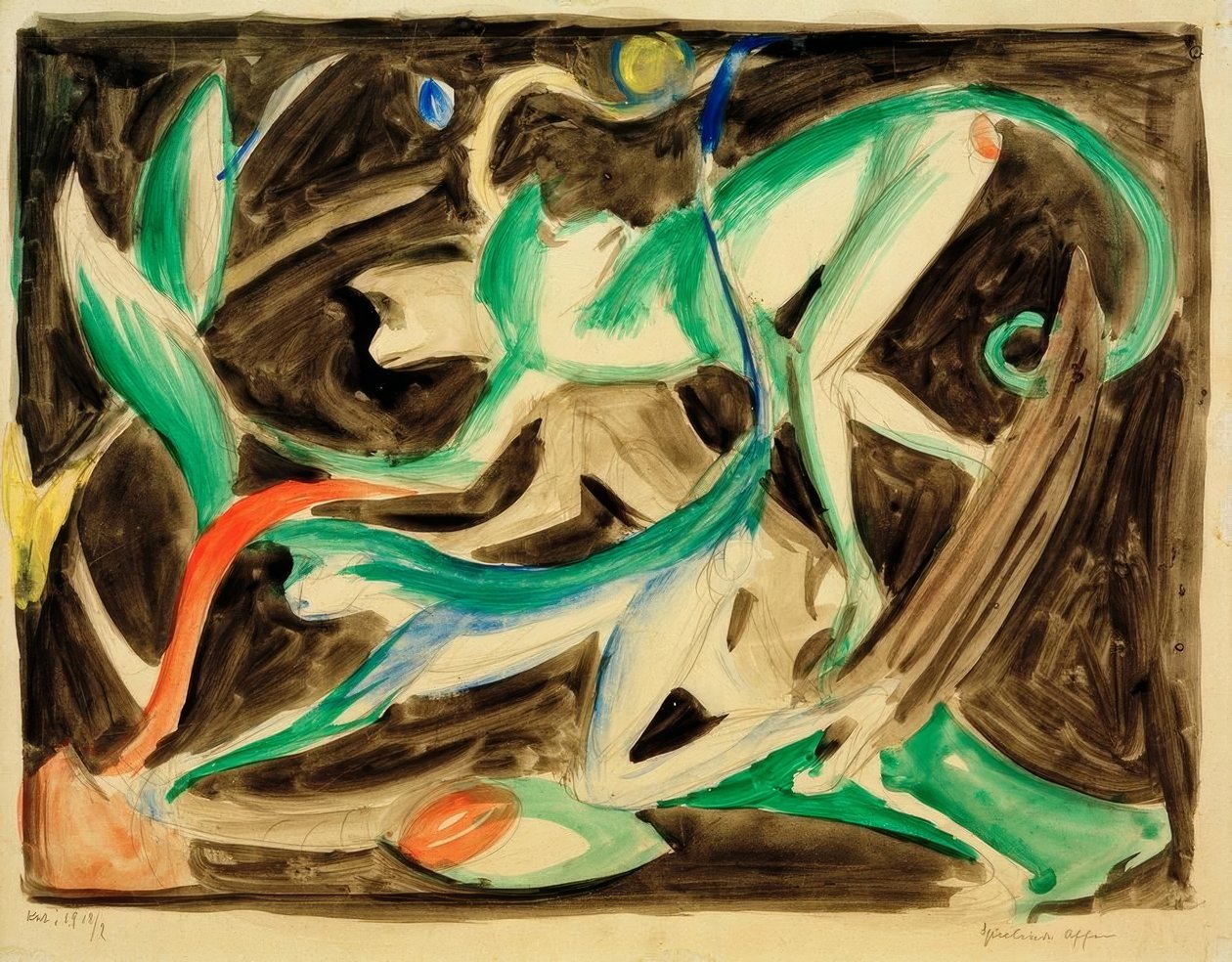 maymun oynamak by Franz Marc