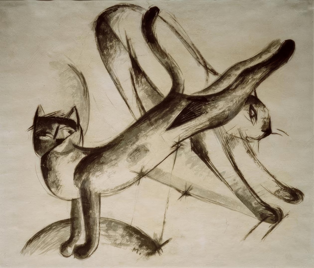 kedi oynamak by Franz Marc