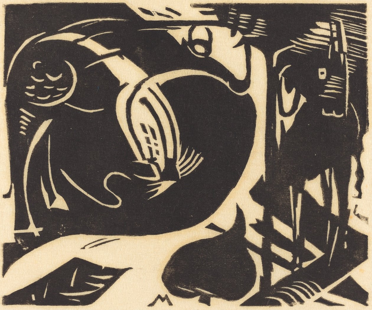 İki Efsanevi Hayvan İki efsanevi hayvan, 1914. by Franz Marc