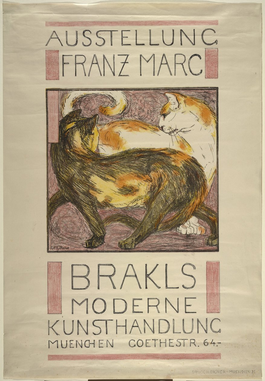 İki kedi by Franz Marc