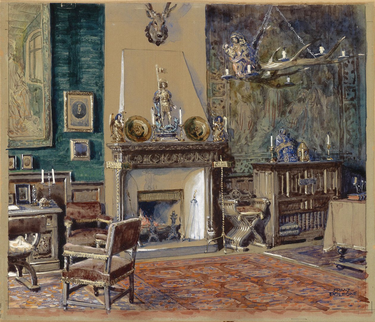 Şömineli ebeveyn odası by Franz Poledne