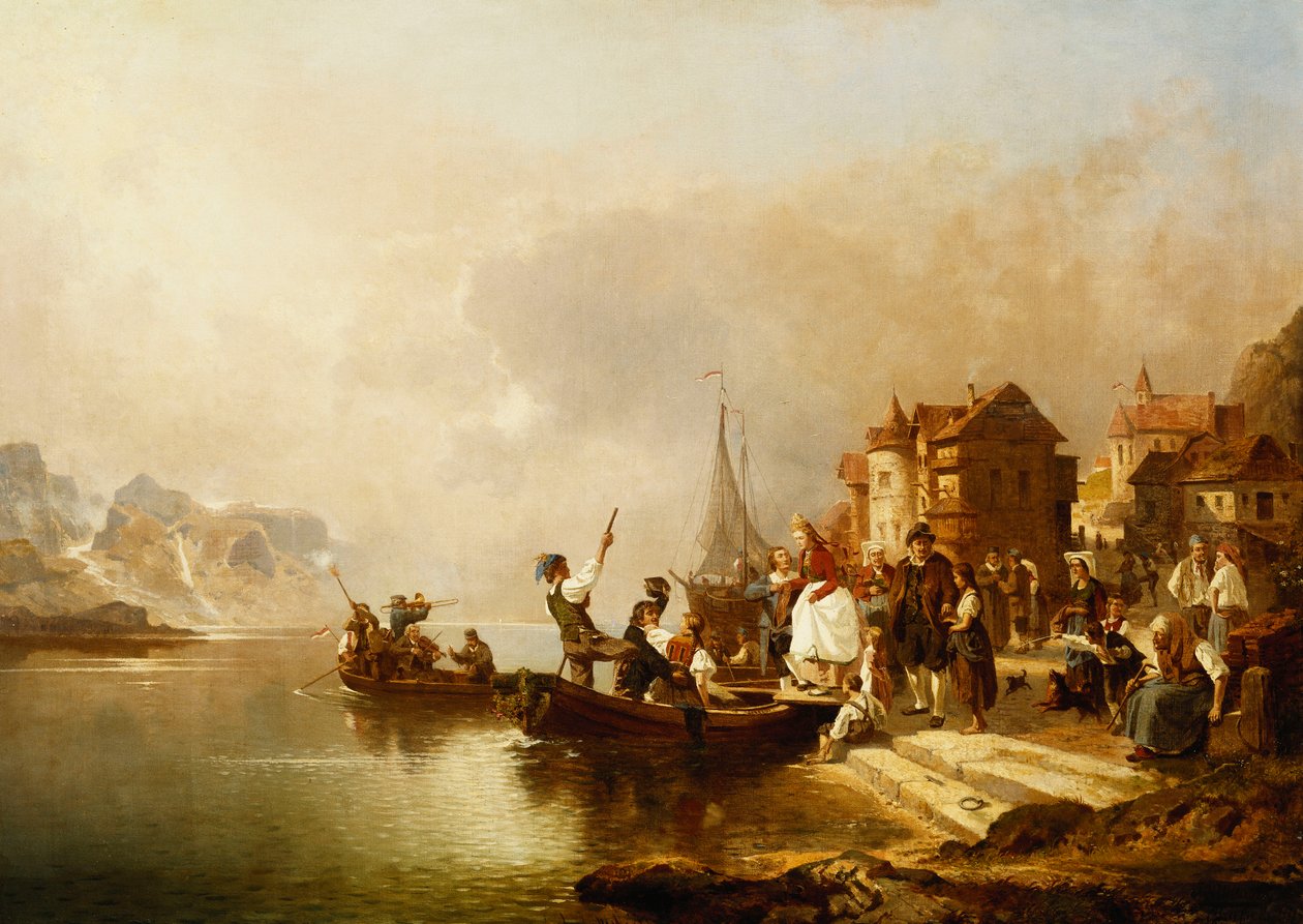 Tekneye Binmiş Bir Düğün, 1864 by Franz Richard Unterberger