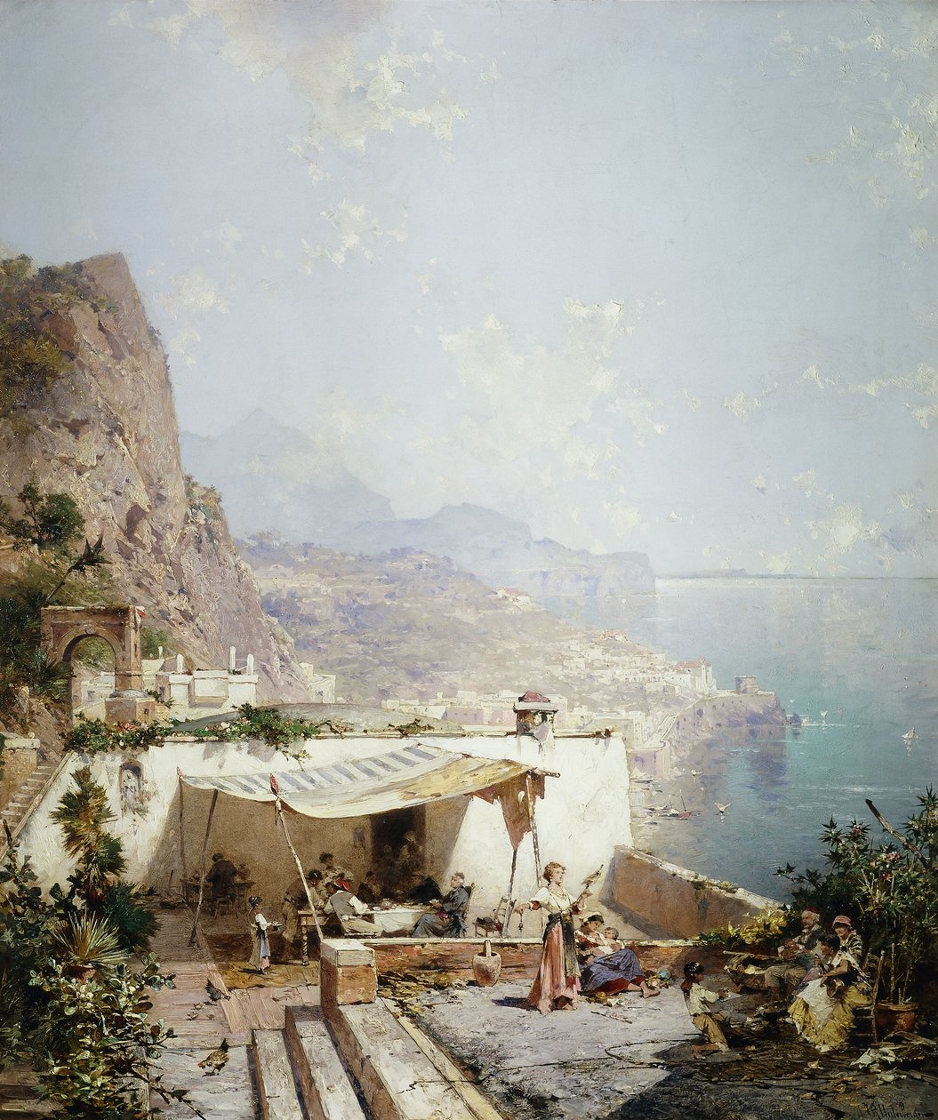Amalfi - Salerno Körfezi; Amalfi - Salerne Körfezi, by Franz Richard Unterberger