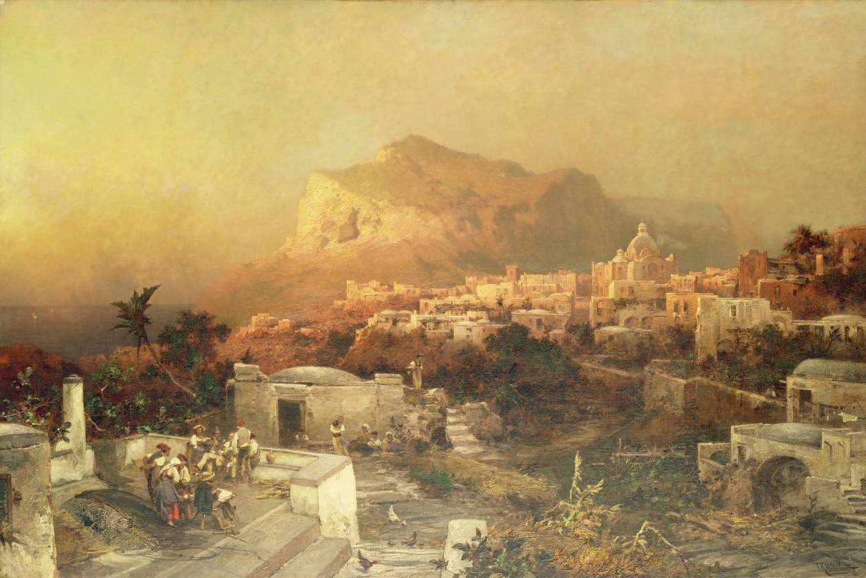 Capri, c.1870-79 (tuval üzerine yağlı boya) by Franz Richard Unterberger