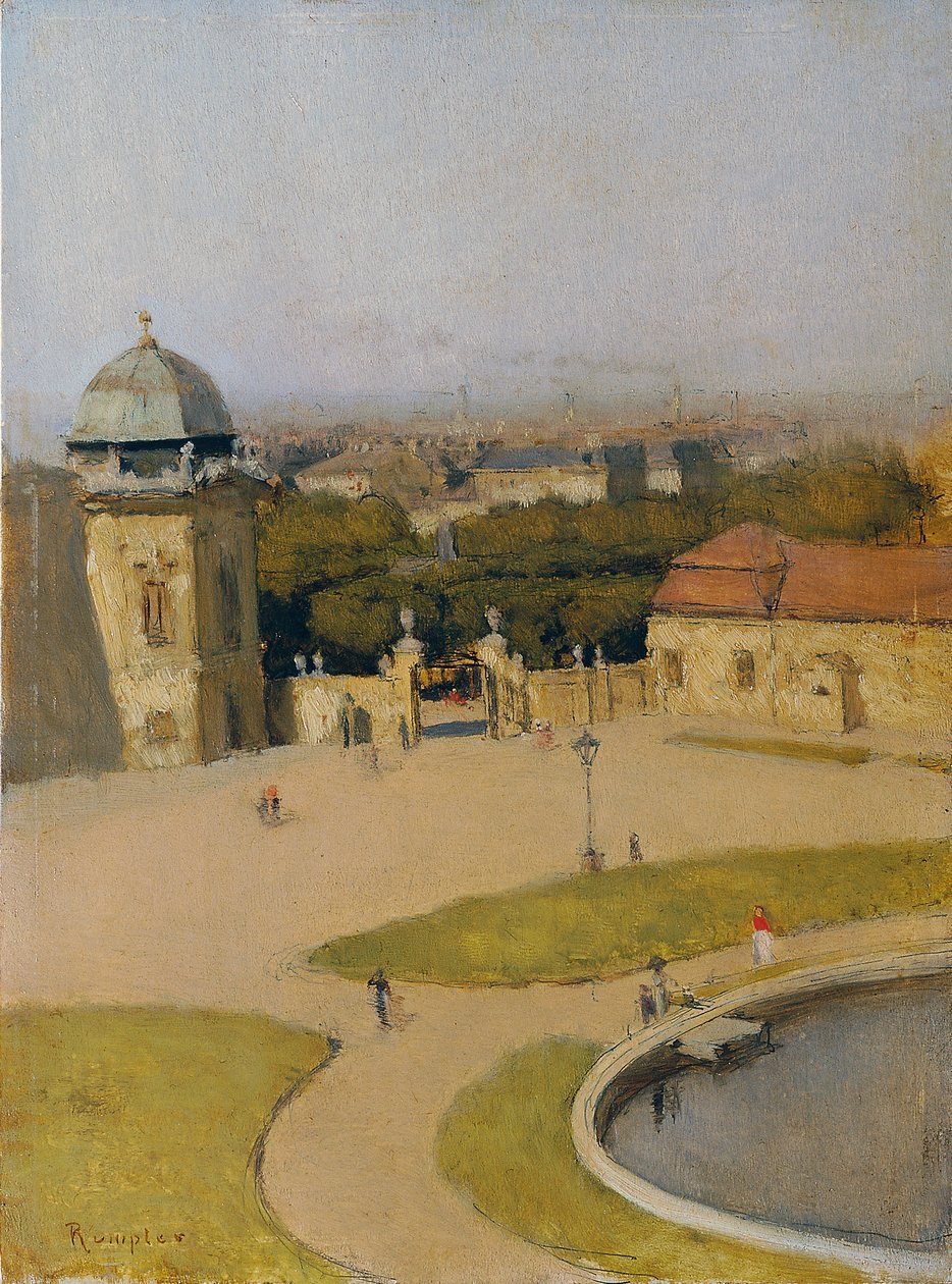 Yukarı Belvedere'nin güneybatıdan görünümü by Franz Rumpler