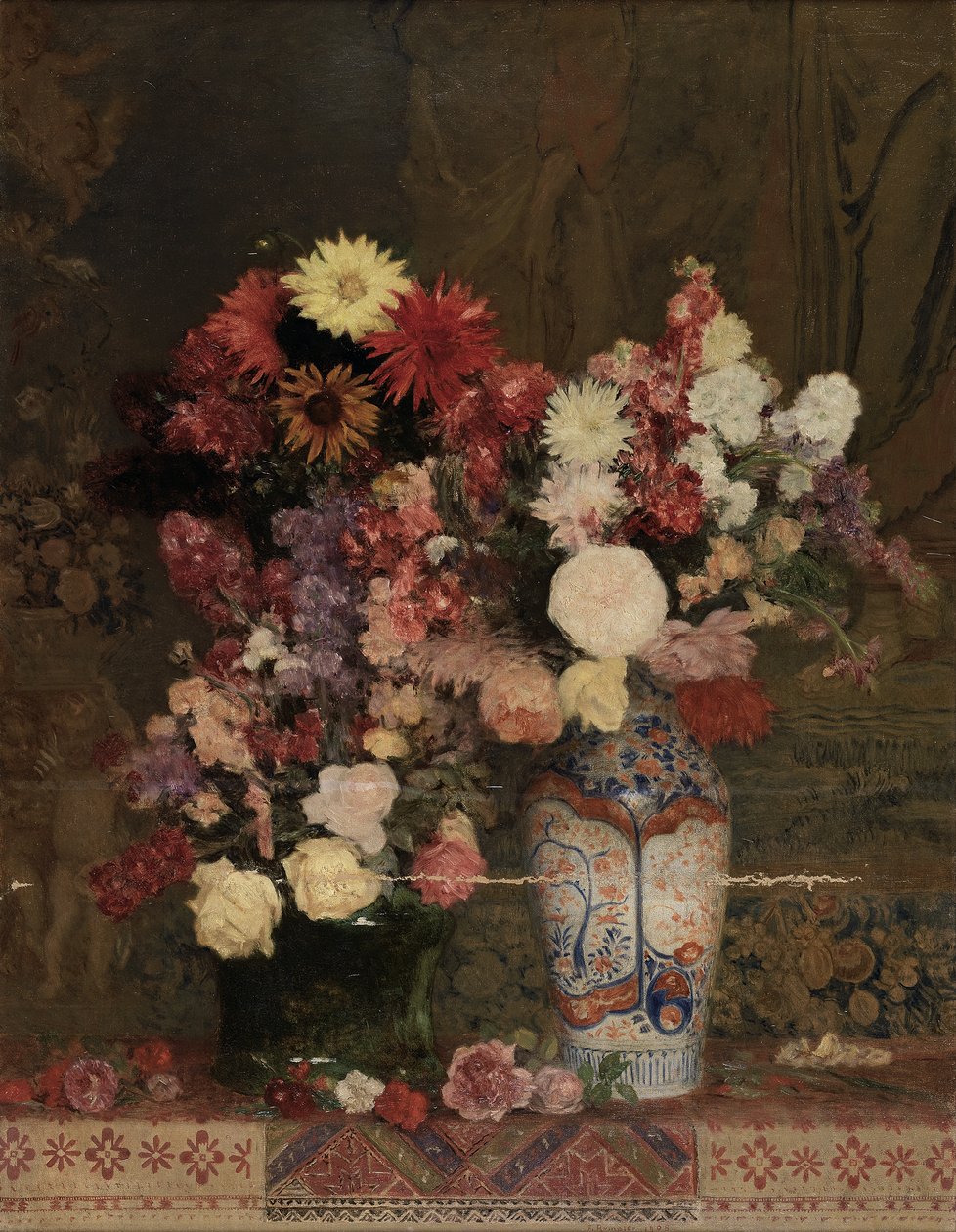 Vazo ile sonbahar çiçekleri by Franz Rumpler