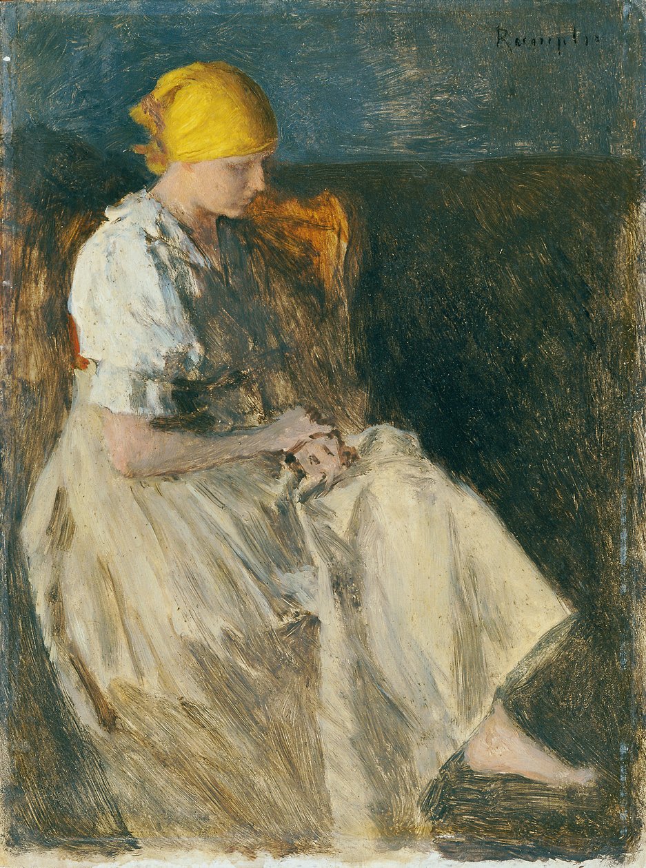 oturan kız by Franz Rumpler
