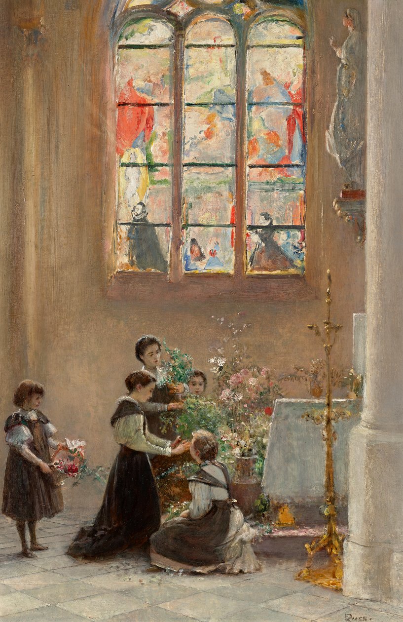 Venedik'te bir kilisede Aziz Meryem Bayramı by Franz Russ der Jüngere