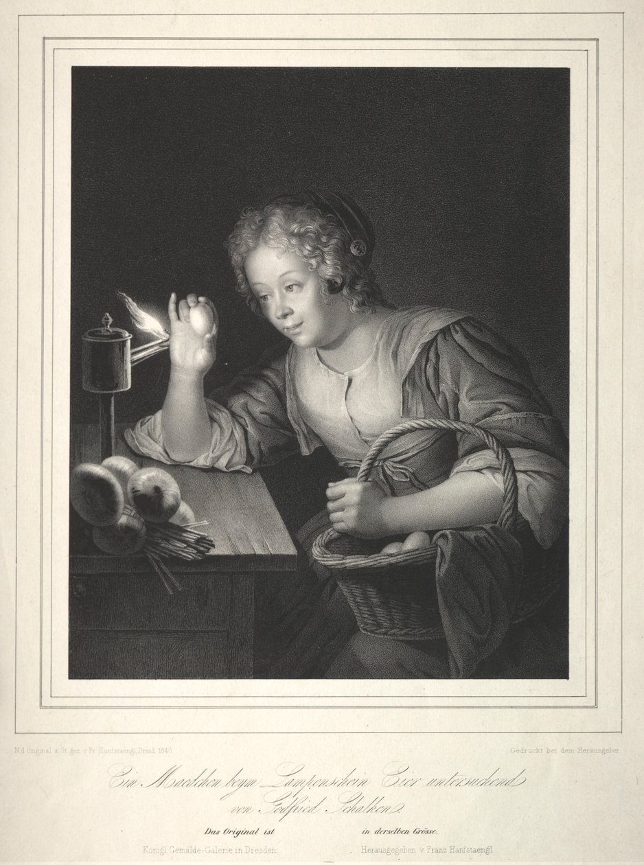 Kız Candling Yumurta, 1840. by Franz Seraph Hanfstaengl