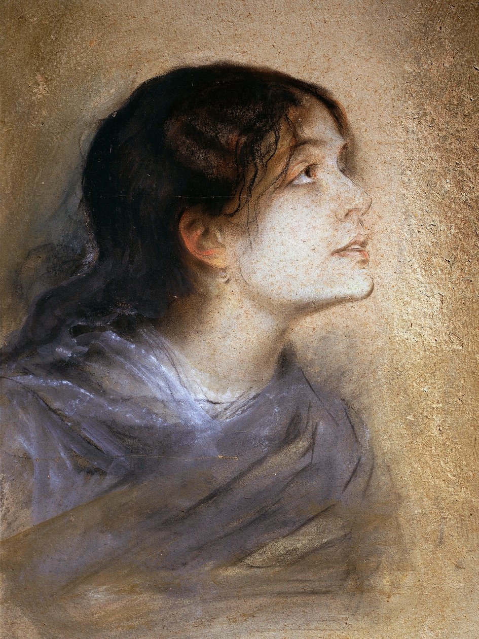 Eleonora Duse Portresi (Vigevano 1858 - Pittsburgh 1924), İtalyan aktris, Resim Franz von Lembach (1836-1904), karton üzerine pastel, 68x47 cm by Franz Seraph von Lenbach