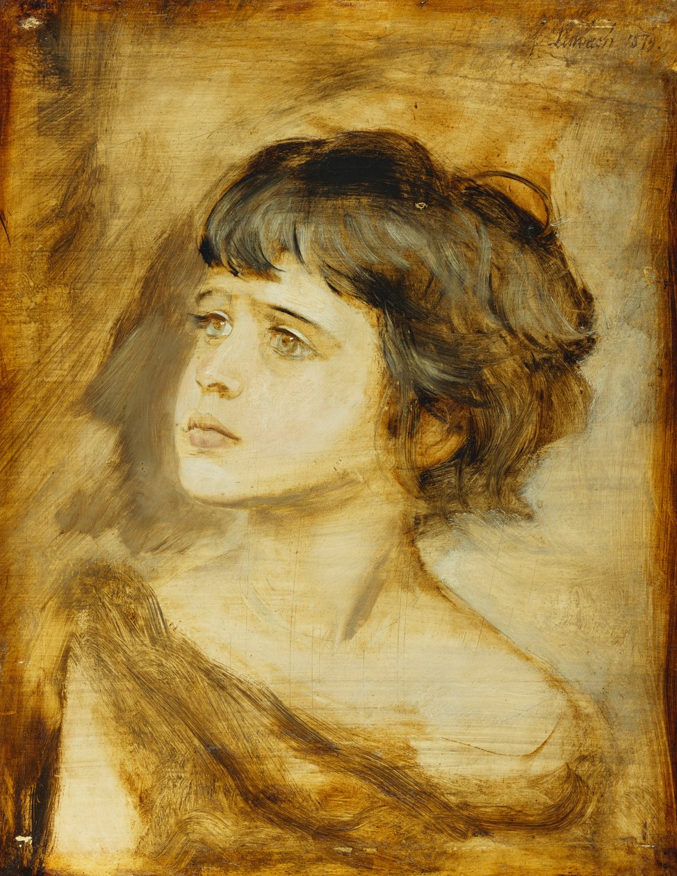 Bir Kızın Başı, 1879 by Franz Seraph von Lenbach