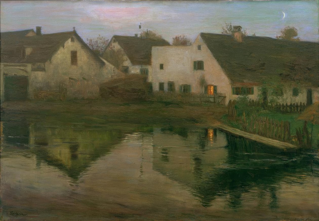 Köyde akşam by Franz Skarbina