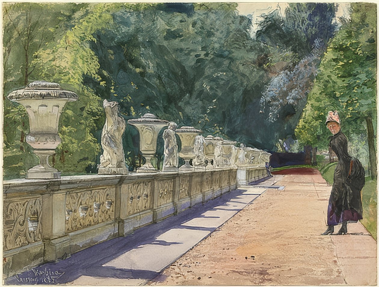 Sanssouci parkında bir yürüyüş. 1885 by Franz Skarbina