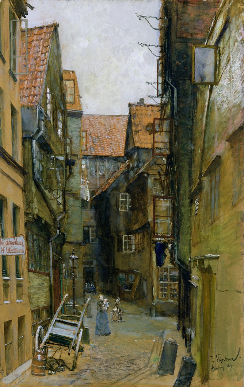 Matthiasstrasse, Hamburg, 1891 by Franz Skarbina