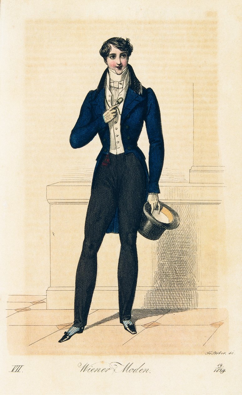 Koyu mavi etekli beyefendi by Franz Stober