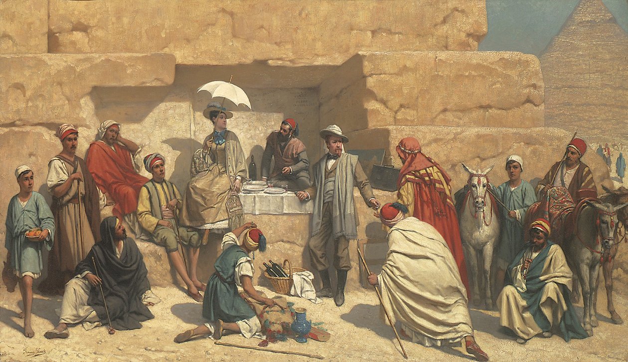 Piramitlerin eteğinde öğle yemeği, Gize by Franz Vinck