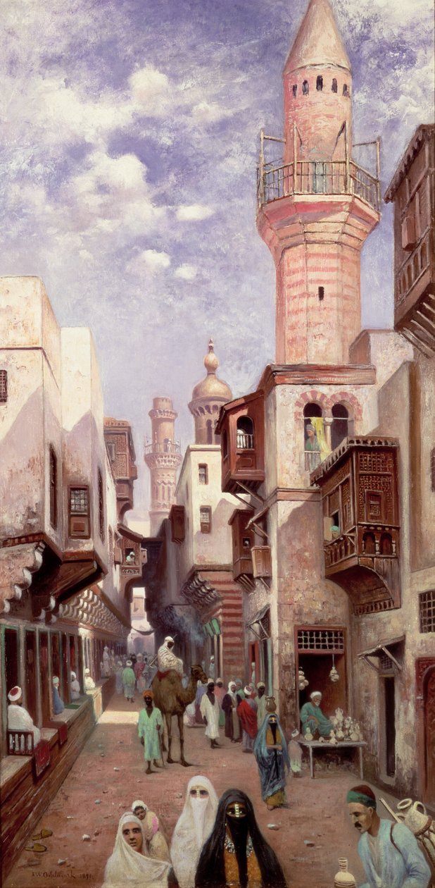 Bir Arap sokak sahnesi by Franz Wilhelm Odelmark