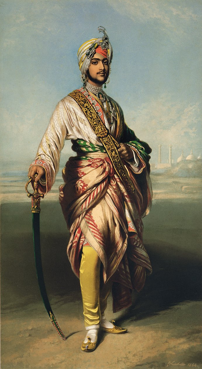 Duleep Singh, Lahor Mihracesi (1838-93), 1854, R.J. Şerit (litografi) by Franz Xaver Winterhalter