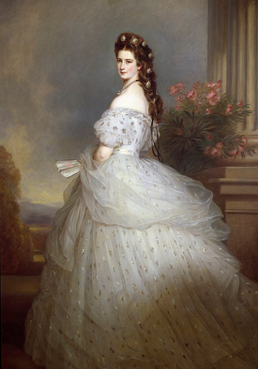 Elisabeth de Wittelsbach (1837-1898) (sissi), Avusturya İmparatoru (1854-1898) ve Macaristan Kraliçesi (1867-1898) portresi Franz Xaver Winterhalter (1806-1873) by Franz Xaver Winterhalter
