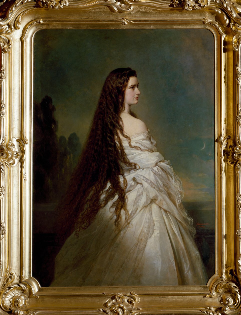 Elisabeth de Wittelsbach (1837-1898) (sissi), Avusturya İmparatoru (1854-1898) ve Macaristan Kraliçesi (1867-1898) portresi Franz Xaver Winterhalter (1806-1873) by Franz Xaver Winterhalter